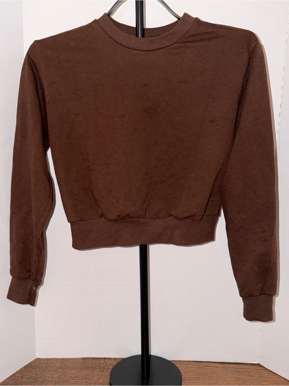 Sunday Best Chocolate Brown Cropped Crewneck Sweatshirt
